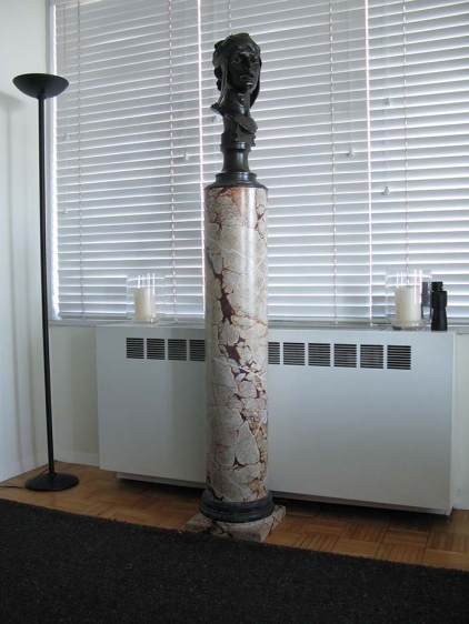 Faux Painted Sarracolin Marble Pedestal