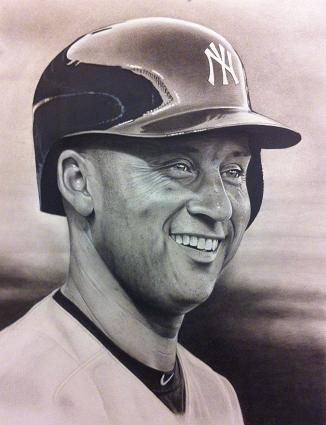 Ct Portrait artist Marc Potocsky - Jeter New York Yankees