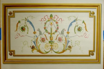 french ornament painted panel ct nyHand painted french ornament panel decorative painting NY