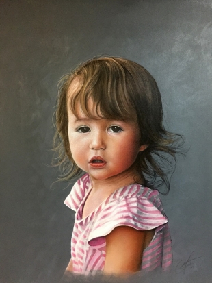 Childs painted Portrait CT by CT artist Marc Potocsky 