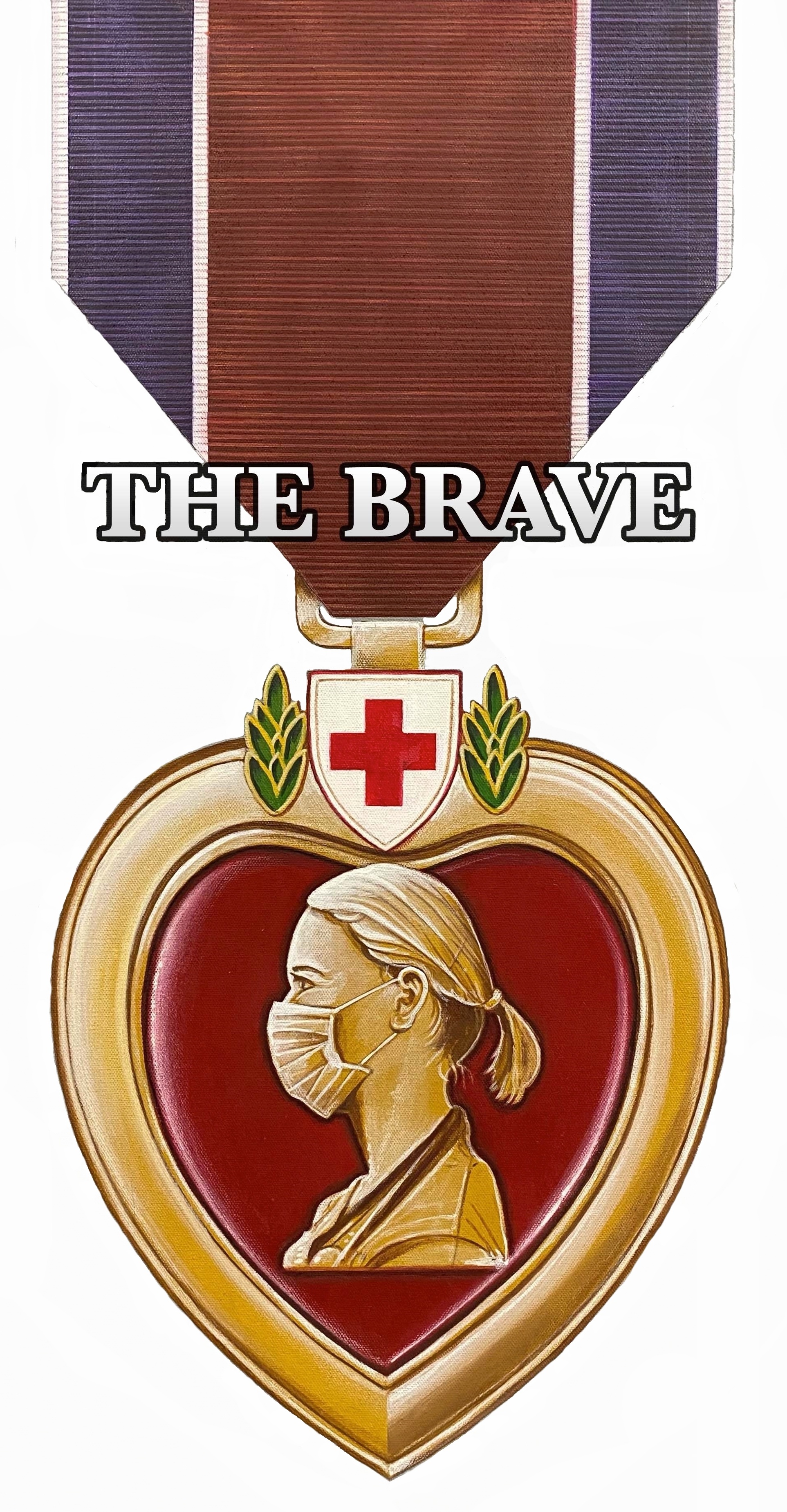 Clara Barton red heart medal painting by Marc Potocsky