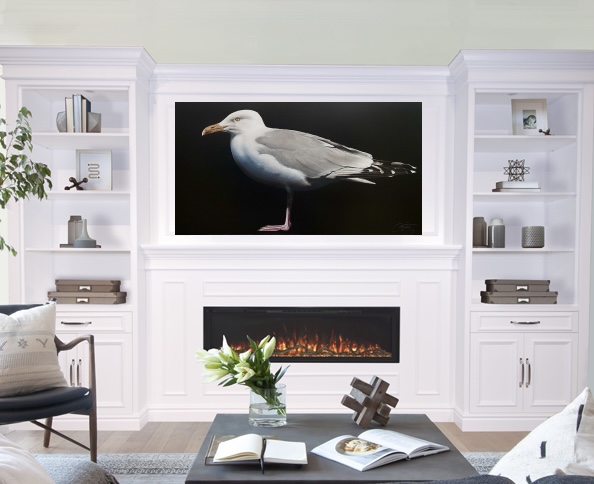 Painted New England Seagull on Canvas 30